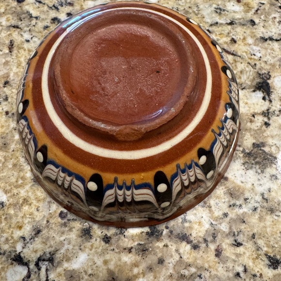 5" terracotta Handcrafted Ceramic Bowl with Earthy Tones Mexican - Picture 2 of 4